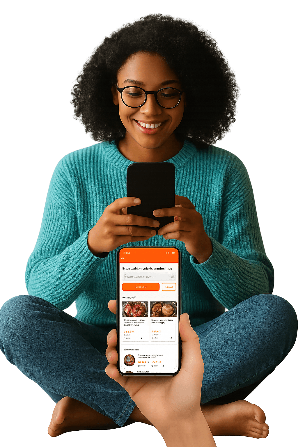 Pessoa usando aplicativo